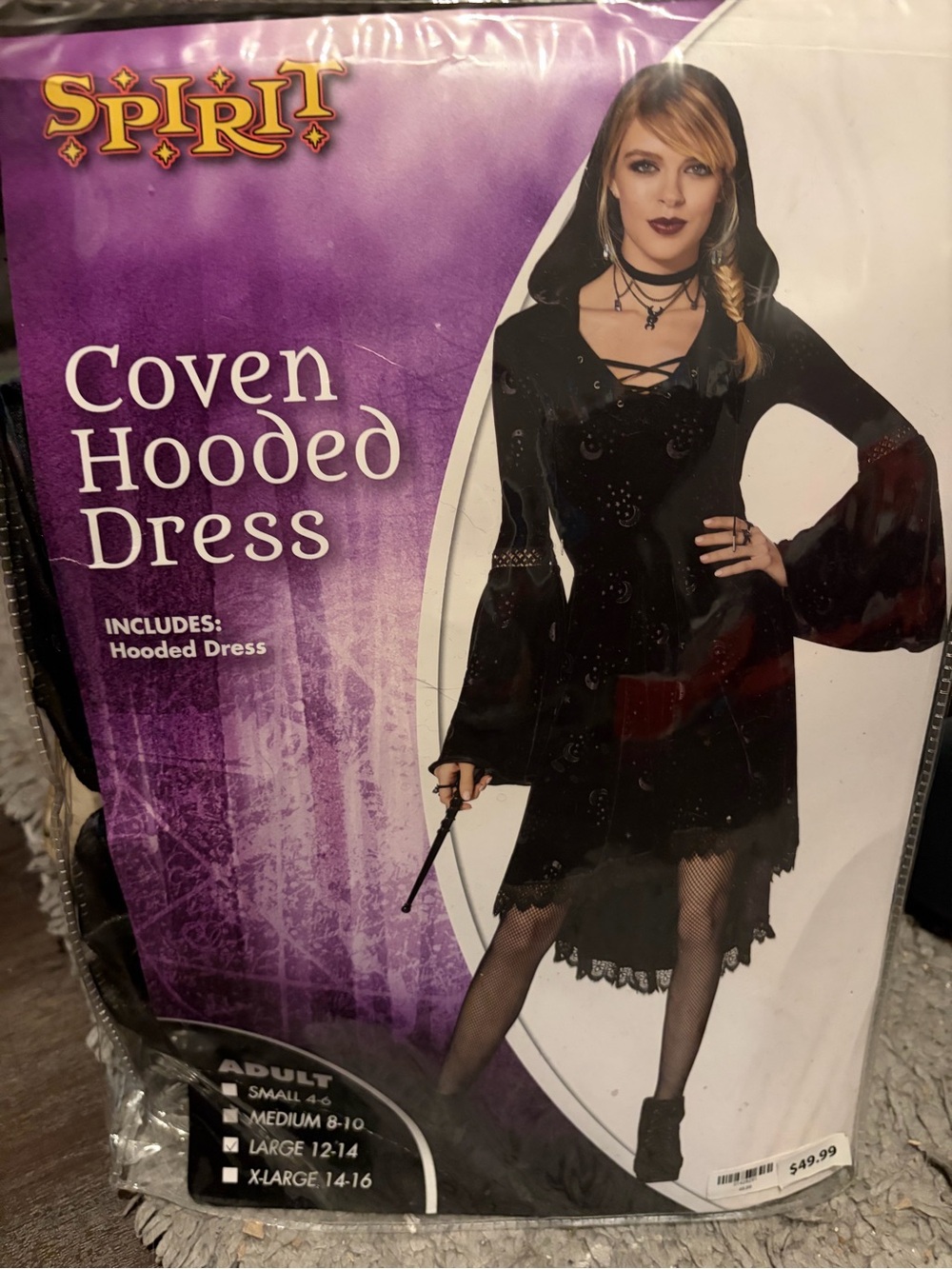 Spirit Halloween Coven Hooded Dress - Black